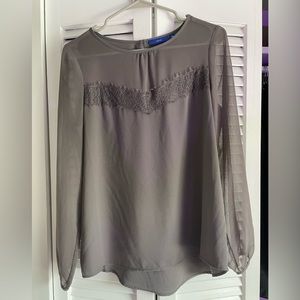 Apt. 9 long sleeve blouse with lace detail